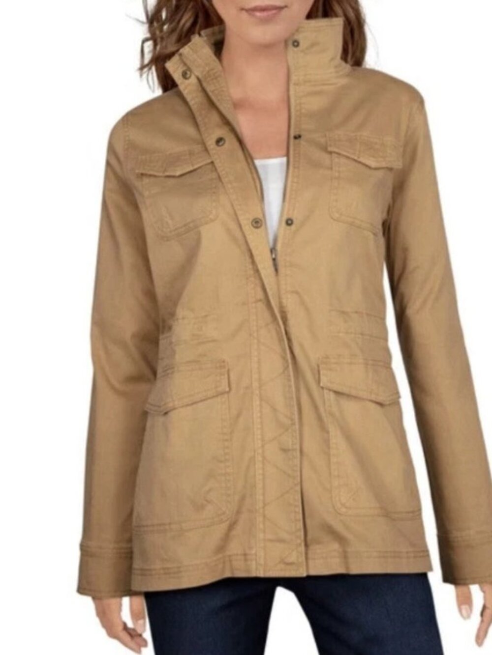 NATURAL REFLECTIONS TAN UTILITY JACKET LARGE GREAT CONDITION